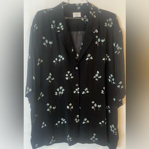 Wilfred by Aritzia Black Floral Shirt